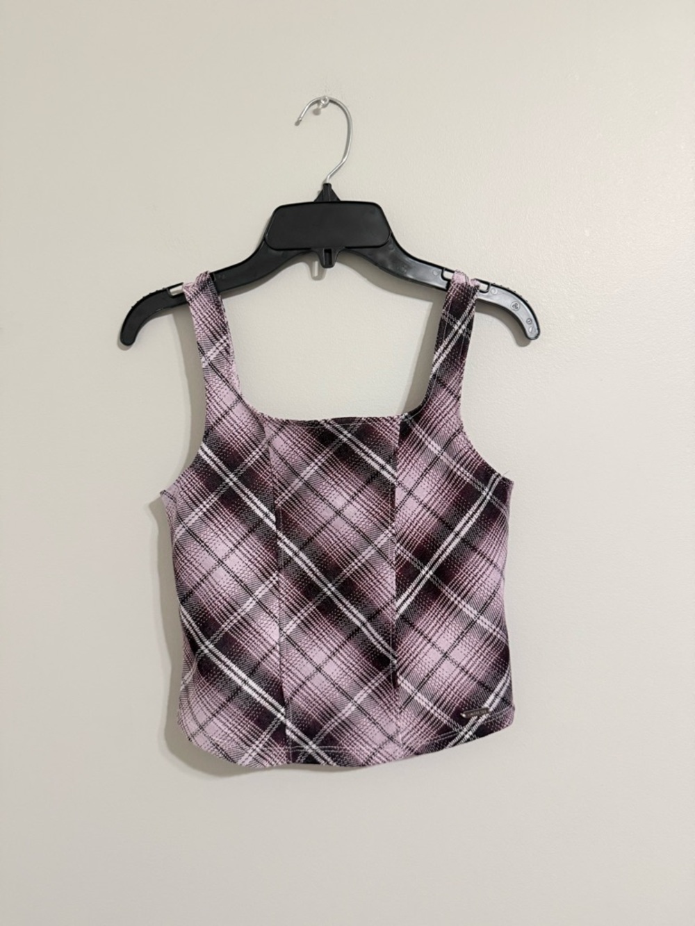 The Limited Pink Plaid Square-Neck Tank Top